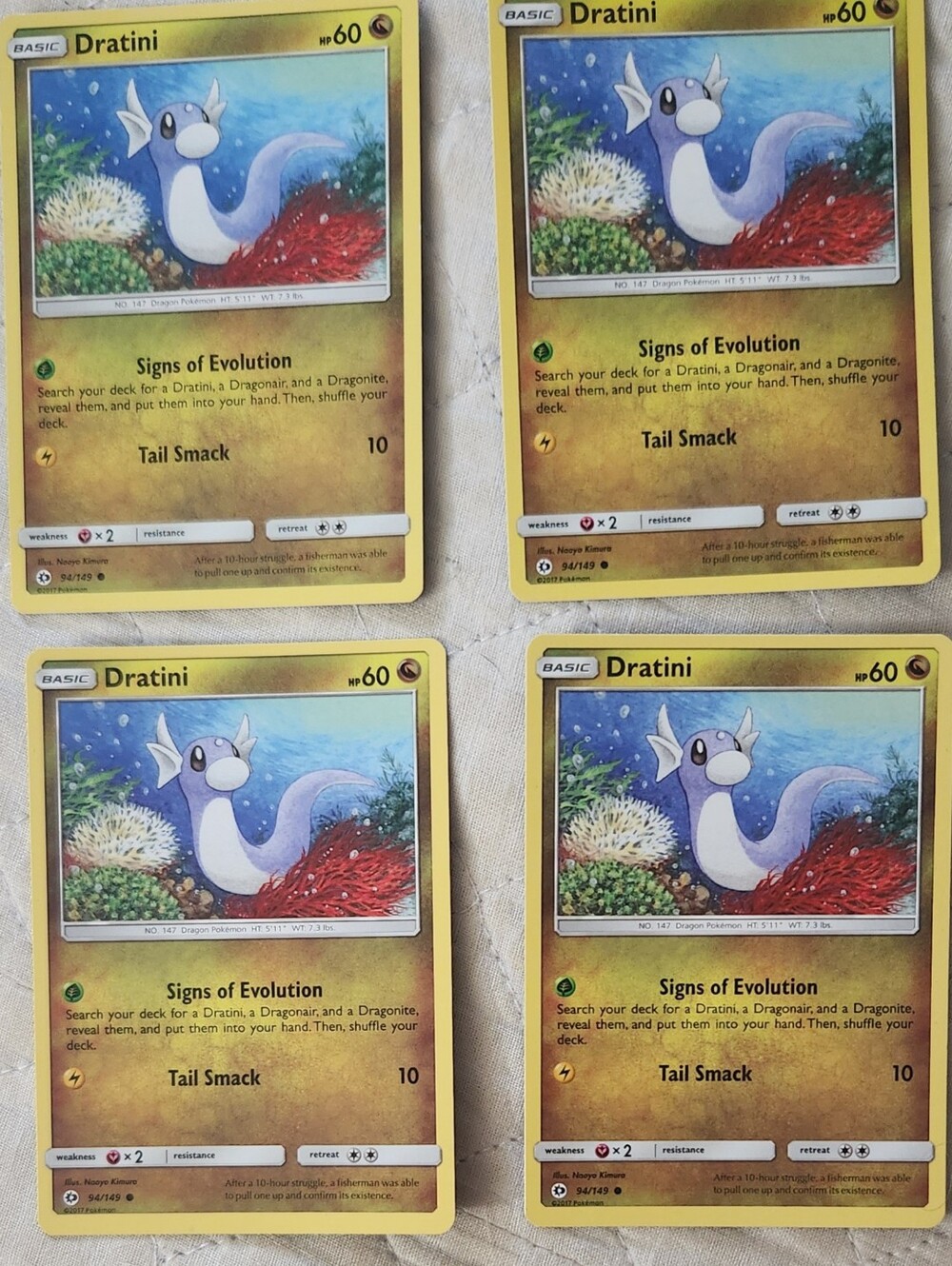 Pokemon Card Lot 004 Cards DRATINI Pokemon Sun & Mook (94/149)